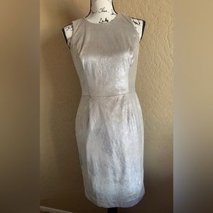 Lauren Ralph Lauren Shimmery Taupe Suede Fitted Dress